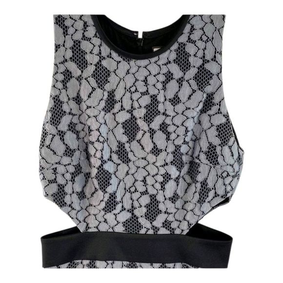 Alexis Dress Size S Blue & Black Lace Cutout Midi - Picture 4 of 5
